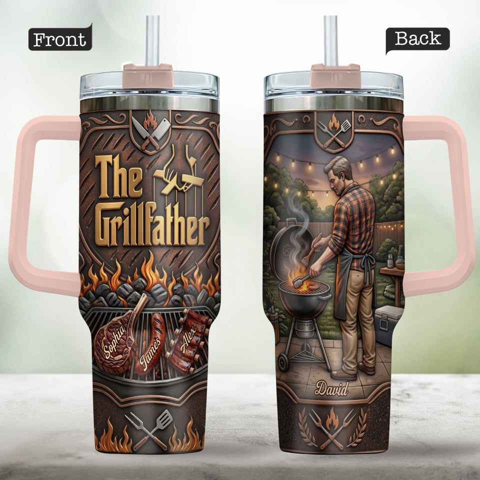 The Grillfather - Personalized Father Tumbler With Handle