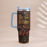 The Grillfather - Personalized Father Tumbler With Handle