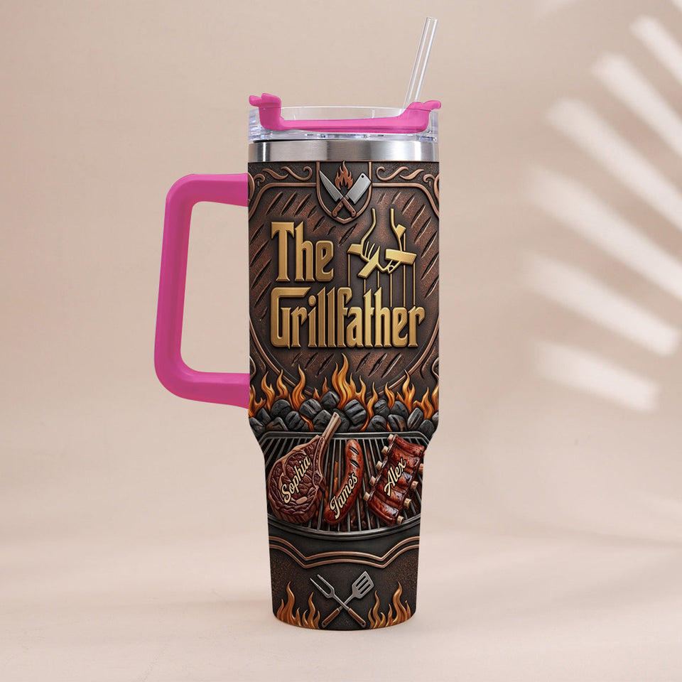 The Grillfather - Personalized Father Tumbler With Handle