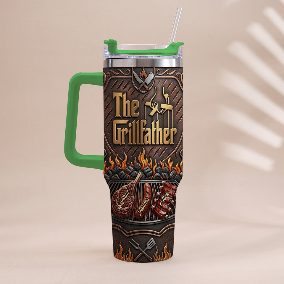 The Grillfather - Personalized Father Tumbler With Handle