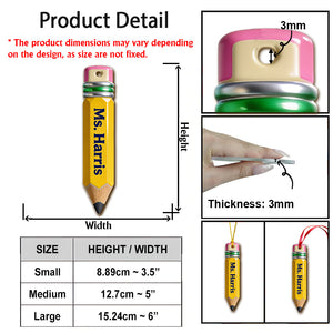 Pencil-Shaped Teacher Gift - Personalized Teacher Ornament