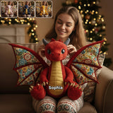 Dragon Quilt - Personalized Dragon Faux Fur Shaped Pillow