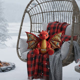 Dragon Quilt - Personalized Dragon Faux Fur Shaped Pillow