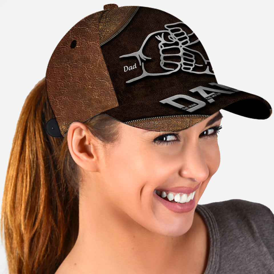Dad The Man The Myth The Legend First Bump - Personalized Father Classic Cap