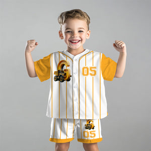 Cute Truck Alphabet Set For Kid - Personalized Kid Jersey Shirt & Shorts