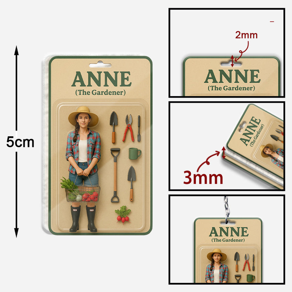 Custom Figure From Photo - Personalized Gardening Keychain