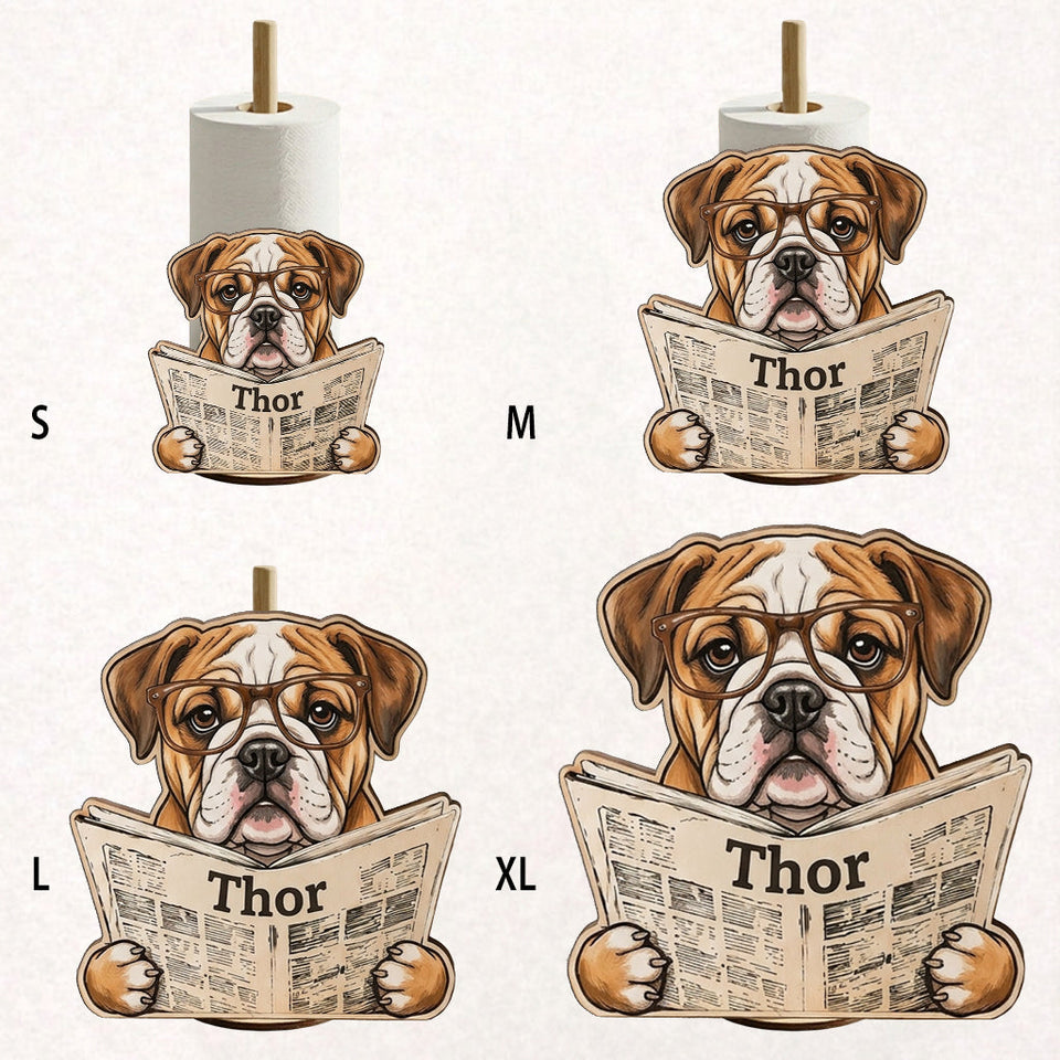 Custom Any Photo Reading Newspaper - Personalized Dog Paper Towel Stand