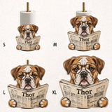 Custom Any Photo Reading Newspaper - Personalized Dog Paper Towel Stand