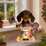 Happy 4th Of July - Personalized Dog Solar Acrylic Light