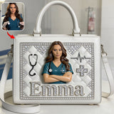 Radiant Nurse Luxe Handbag - Personalized Nurse Leather Handbag
