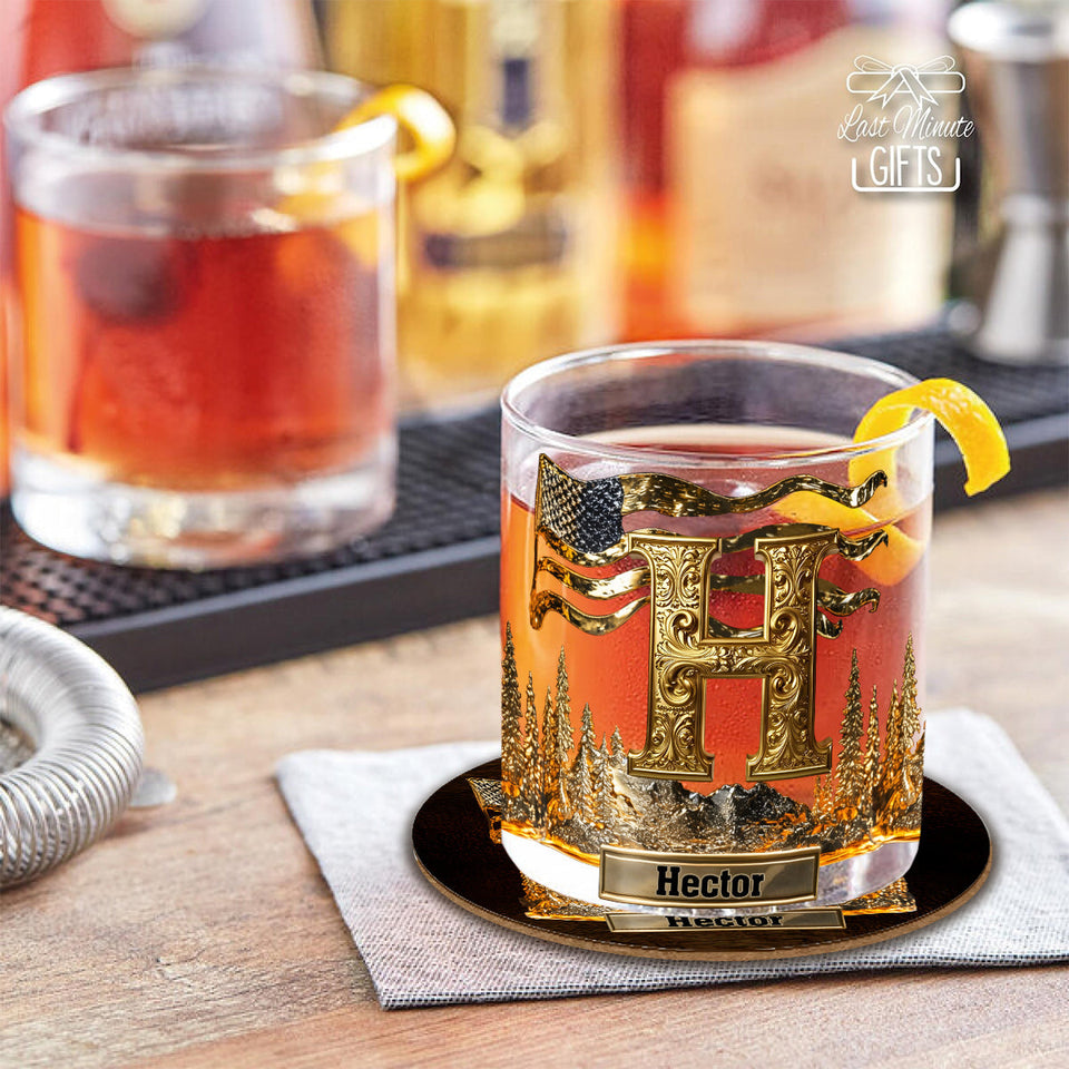 Alphabet Initial For Whiskey, Bourbon... Lovers - Personalized Whisky Whiskey Glass