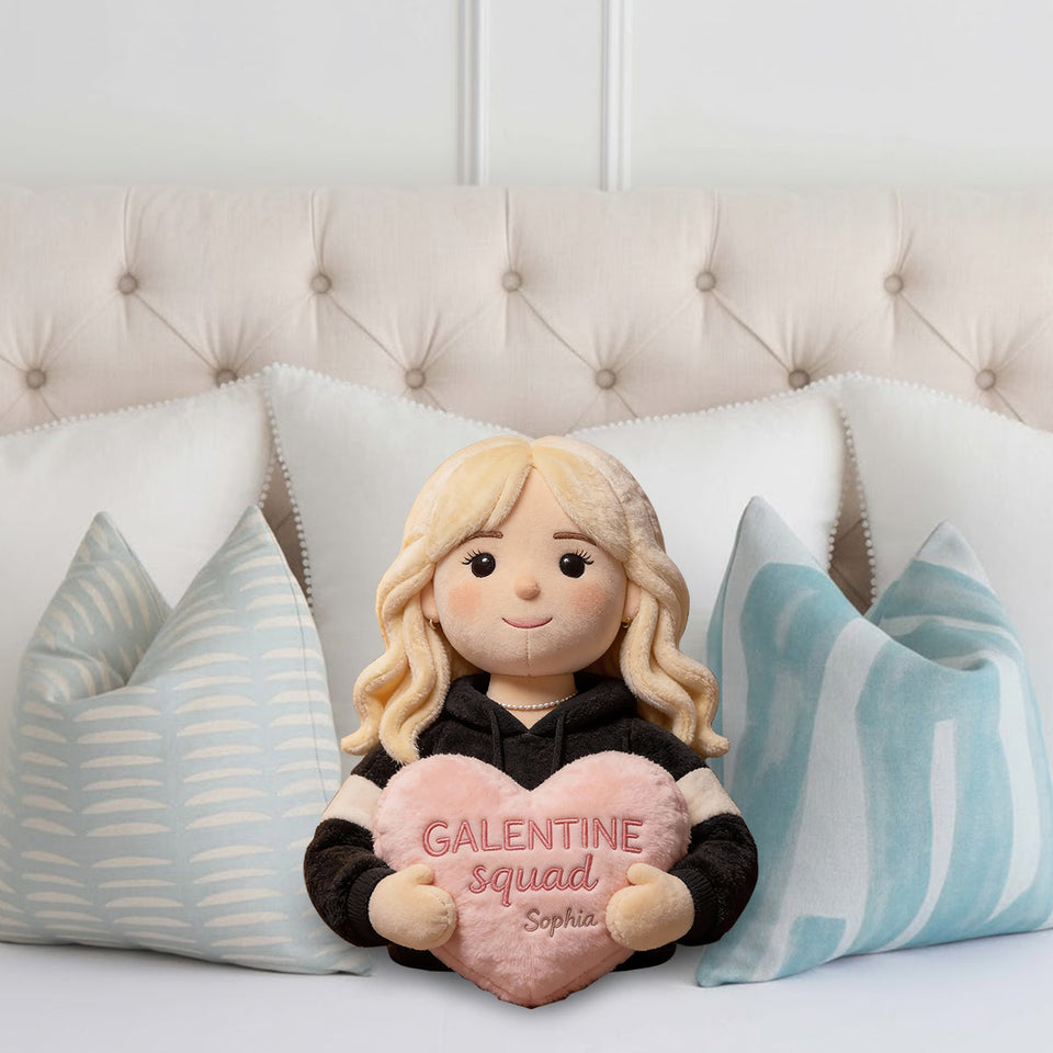 Galentine Squad Party - Personalized Bestie Faux Fur Shaped Pillow
