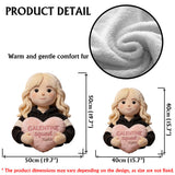 Galentine Squad Party - Personalized Bestie Faux Fur Shaped Pillow