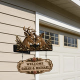 Welcome To Our Home - Personalized Hunting Wooden Wall Mount Sign