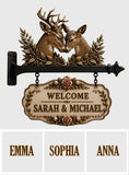 Welcome To Our Home - Personalized Hunting Wooden Wall Mount Sign
