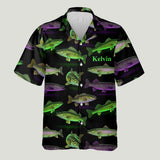 Neon Fishing Pattern - Personalized Fishing Hawaiian Shirt
