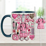 Love Being A Nurse - Personalized Nurse Set Accent Mug with Acrylic Stirrers