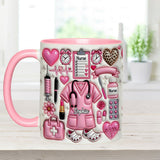 Love Being A Nurse - Personalized Nurse Set Accent Mug with Acrylic Stirrers