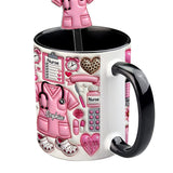Love Being A Nurse - Personalized Nurse Set Accent Mug with Acrylic Stirrers