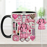 Love Being A Nurse - Personalized Nurse Set Accent Mug with Acrylic Stirrers