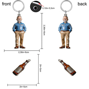 It's Not A Dad Bob - Personalized Father Premium Keychain With Charms