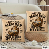 Funny Dad Grandpa Gift, Just Resting My Eyes - Personalized Grandpa Premium Faux Fur Pillow