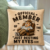 Funny Dad Grandpa Gift, Just Resting My Eyes - Personalized Grandpa Premium Faux Fur Pillow