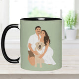 Unique Gift Drawing From Photo - Minimalist Style - Personalized Dog Accent Mug