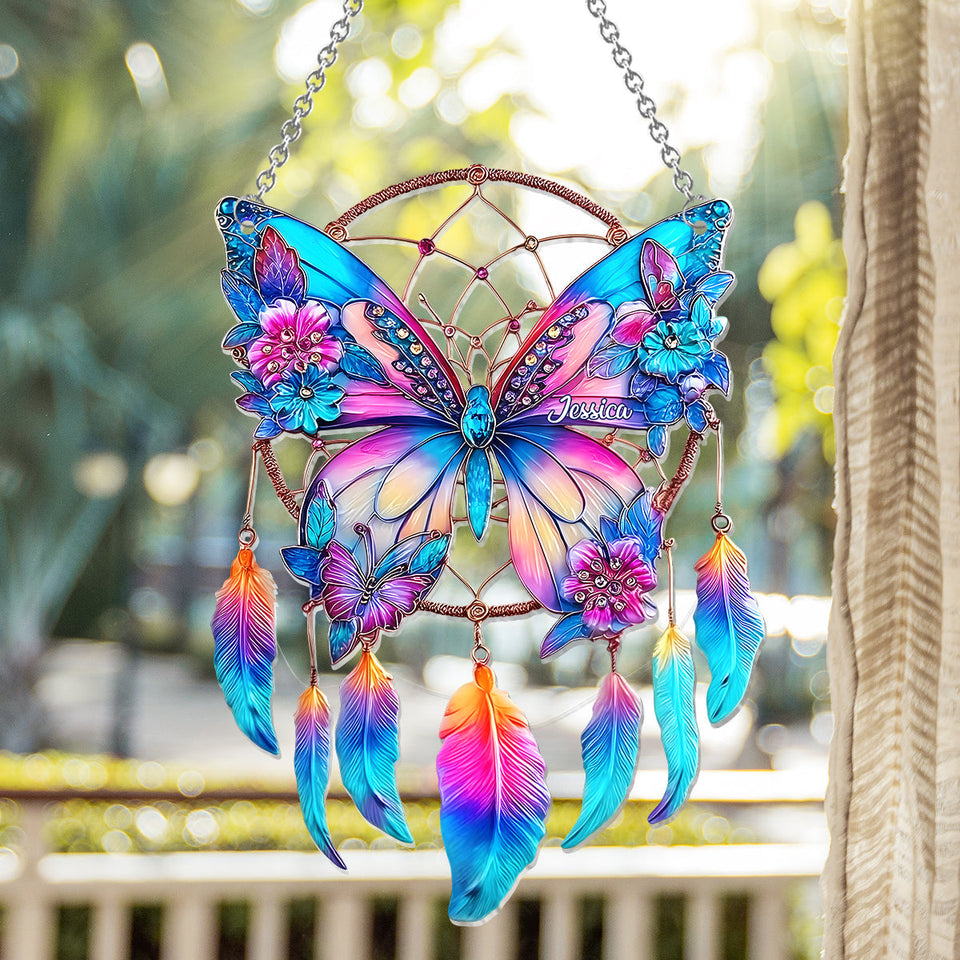 Beautiful Butterfly - Personalized Butterfly Window Hanging Suncatcher Ornament