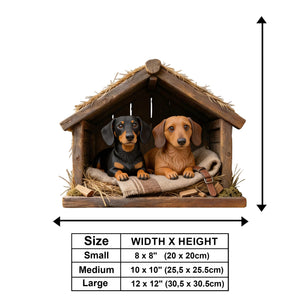 The Pet's House, Human Just Live Here - Personalized Dog Wooden Wall Mount Sign