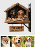 The Pet's House, Human Just Live Here - Personalized Dog Wooden Wall Mount Sign