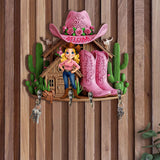 Welcome To The Cowgirl House - Personalized Cowgirl Custom Shaped Key Rack