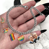 Love Is Love - Personalized LGBT Support Bracelet With Charms