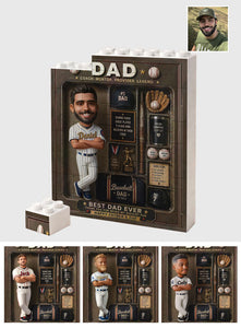 Best Dad Ever - Personalized Baseball Shaped Building Blocks