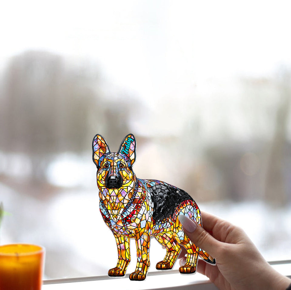 I Love My Dog - Personalized Dog Window Hanging Suncatcher Ornament