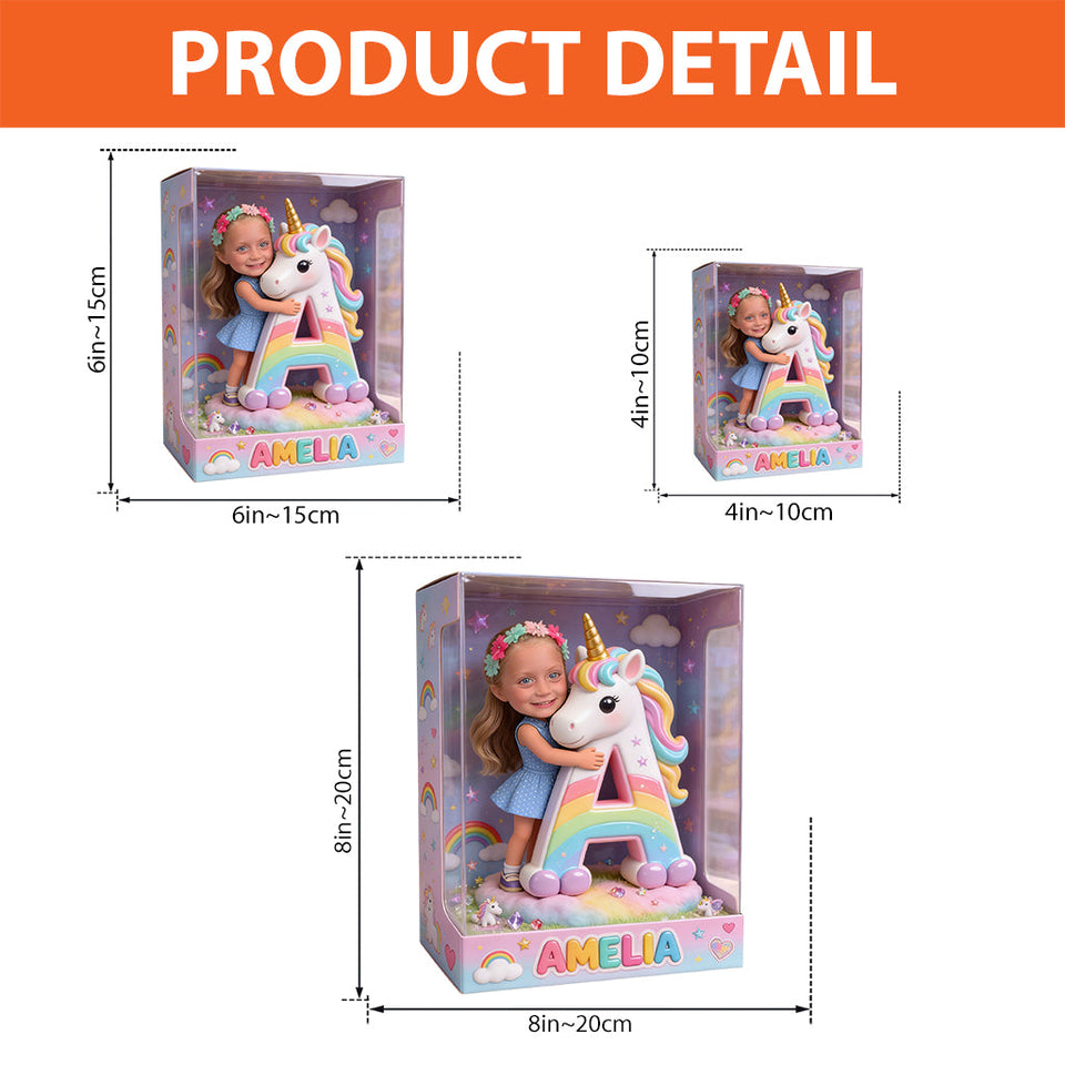 Unicorn Alphabet Letter & Custom Photo - Personalized Kid Custom Shaped Acrylic Plaque