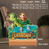 Swimming Through Life With Grandma’s Love - Personalized Grandma Shaped Plaque Light Base