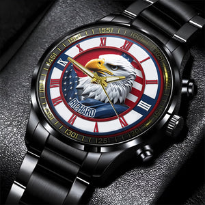 Home Of The Free - Personalized Bald Eagle Hand Watch