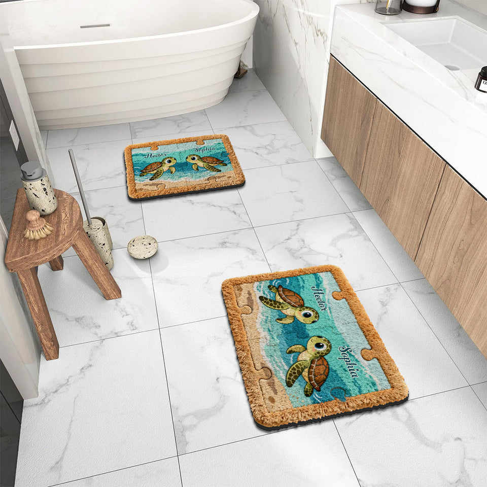 Perfect Gift For Couple - Personalized Turtle Non-Slip Tufted Rug