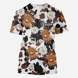 Love Highland Cow - Personalized Highland Cow All Over Shirt