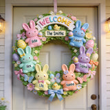 Easter Family - Personalized Family Custom Shaped Wood Sign