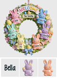 Easter Family - Personalized Family Custom Shaped Wood Sign
