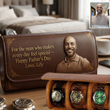 We Love You - Personalized Father Leather Watch Case