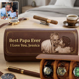 We Love You - Personalized Father Leather Watch Case