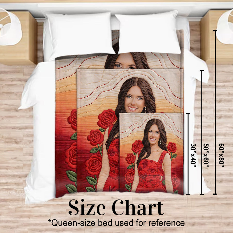 Custom Any Photo Birth Flower - Personalized Birth Month Flower Blanket