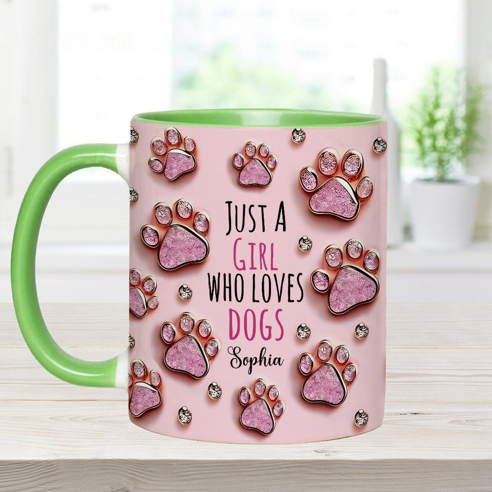 Just A Girl Who Loves Dogs - Personalized Dog Accent Mug