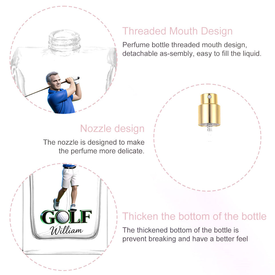 Luxury Gift For Man - Personalized Golf Refillable Perfume Bottle