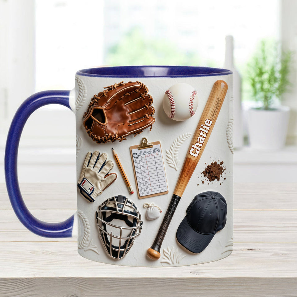 Love Baseball - Personalized Baseball Accent Mug & Coaster