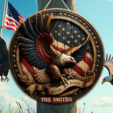 Pride & Honor - Personalized Bald Eagle Custom Shaped Wood Sign