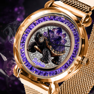 Amethyst/ Rose Quartz/ Ruby/... Style Turtle - Personalized Turtle Women Hand Watch